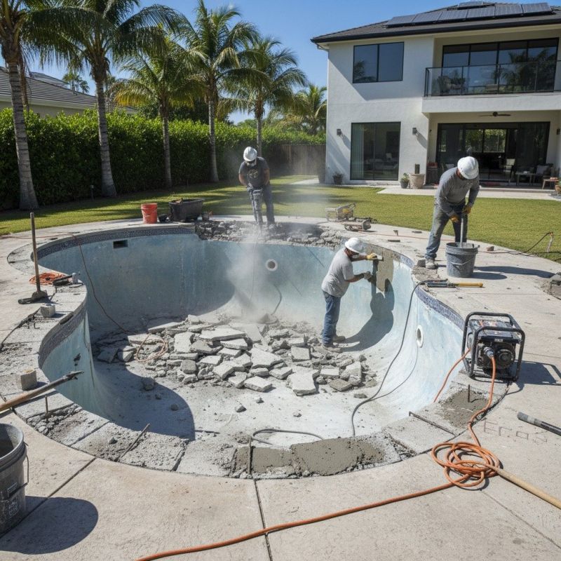 Local Concrete Pool Deck Replacement pros at work